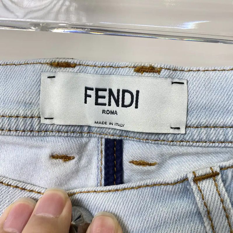 Fendi Fendi Light Blue Cotton Women's Jeans 0089 Size 23" - 6 Thumbnail