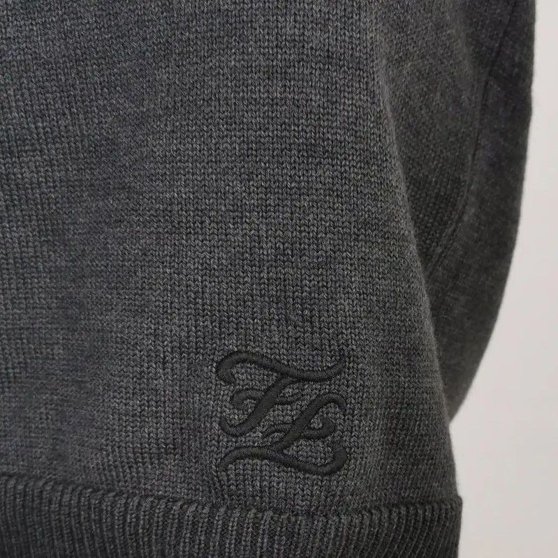 Fendi Fendi Women's Grey Wool Logo Knit Top 0089 Size XS / US 0-2 / IT 36-38 - 3 Thumbnail
