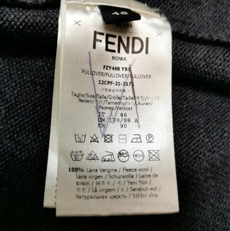 Fendi Fendi Women's Grey Wool Logo Knit Top 0089 Size XS / US 0-2 / IT 36-38 - 6 Thumbnail