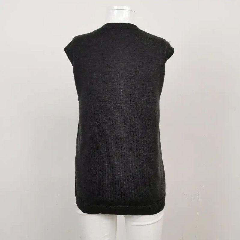 Fendi Fendi Women's Grey Wool Logo Knit Top 0089 Size XS / US 0-2 / IT 36-38 - 2 Thumbnail