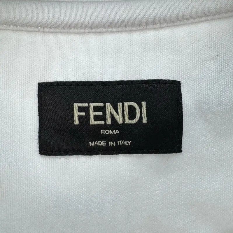 Fendi Fendi White Cotton Embroidered Logo T-Shirt 0089 Size XS / US 0-2 / IT 36-38 - 5 Thumbnail