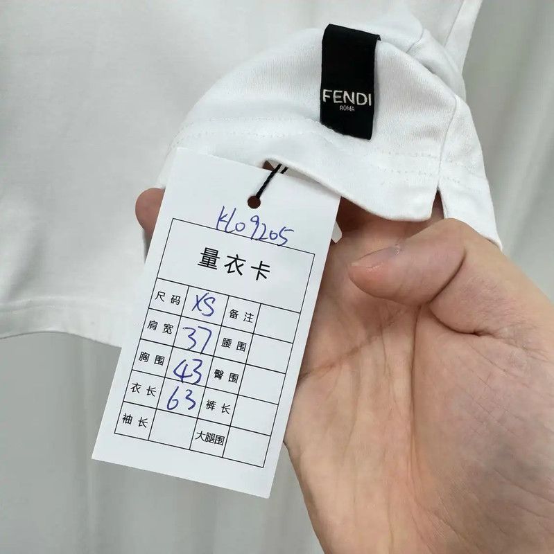 Fendi Fendi White Cotton Embroidered Logo T-Shirt 0089 Size XS / US 0-2 / IT 36-38 - 7 Thumbnail
