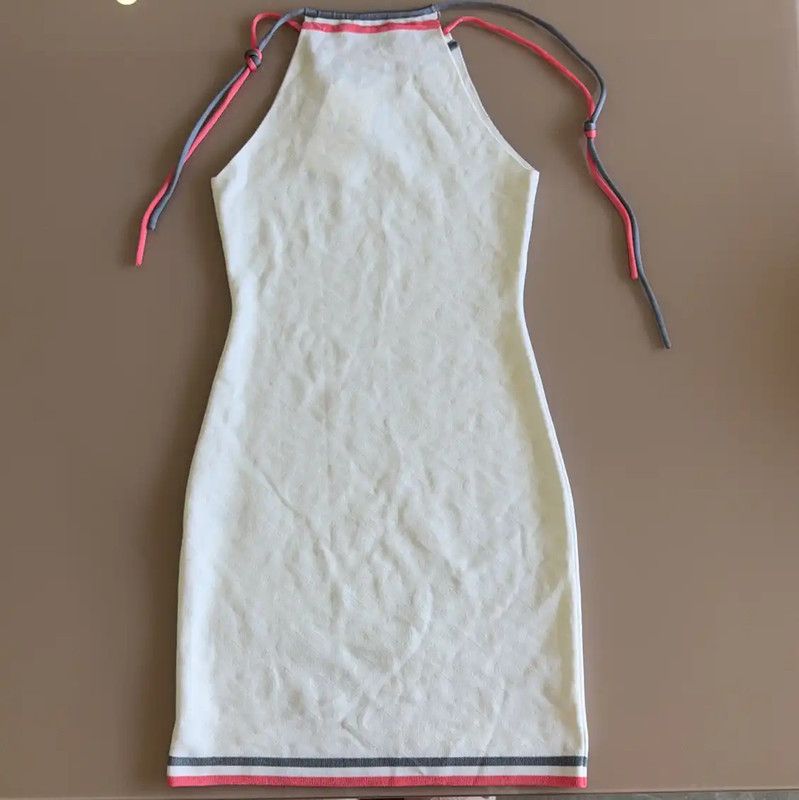 Fendi Fendi Sleeveless Knit Dress in White 0089 Size XS / US 0-2 / IT 36-38 - 2 Thumbnail