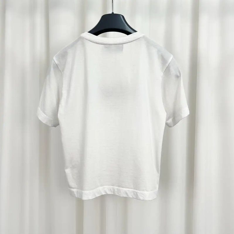 Fendi Fendi Summer White Cotton Logo Tee 0089 Size XXS / US 00 / IT 34 - 2 Thumbnail