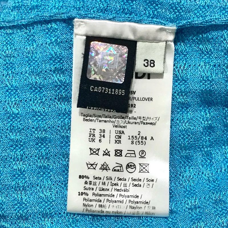 Fendi Fendi Blue Cotton Knit Sweater XS Size 0089 Size XS / US 0-2 / IT 36-38 - 6 Thumbnail