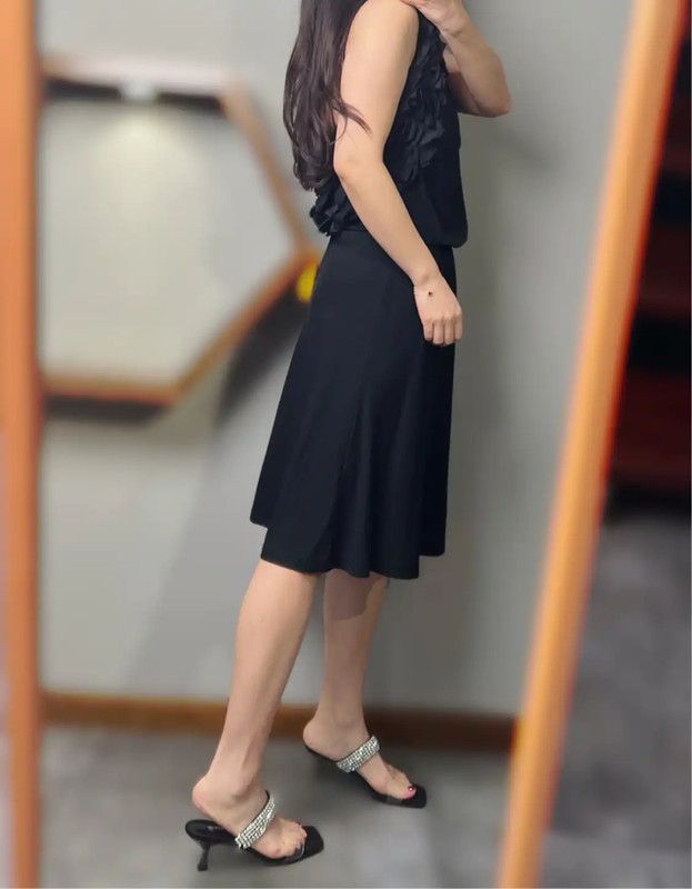 Fendi Fendi Black Long Dress with Frill Details 0089 Size ONE SIZE - 8 Thumbnail