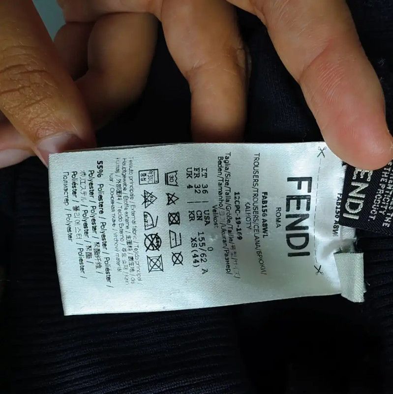 Fendi Fendi Black Cotton Women's Casual Pants 0089 Size 23" - 5 Thumbnail
