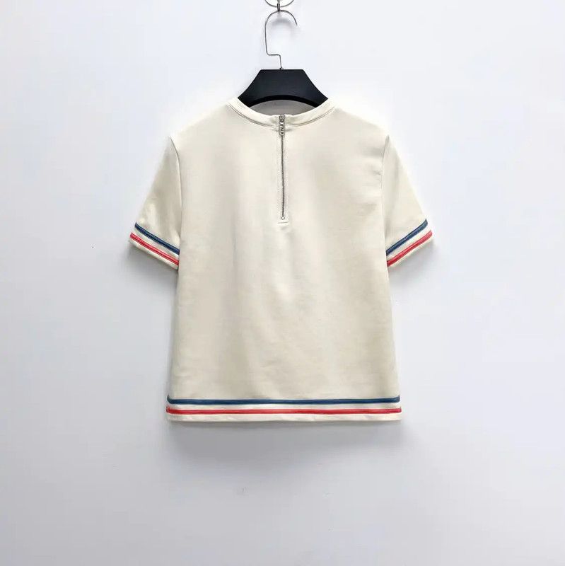 Fendi Fendi White Cotton Embroidered Short Sleeve T-Shirt 0089 Size XS / US 0-2 / IT 36-38 - 2 Thumbnail