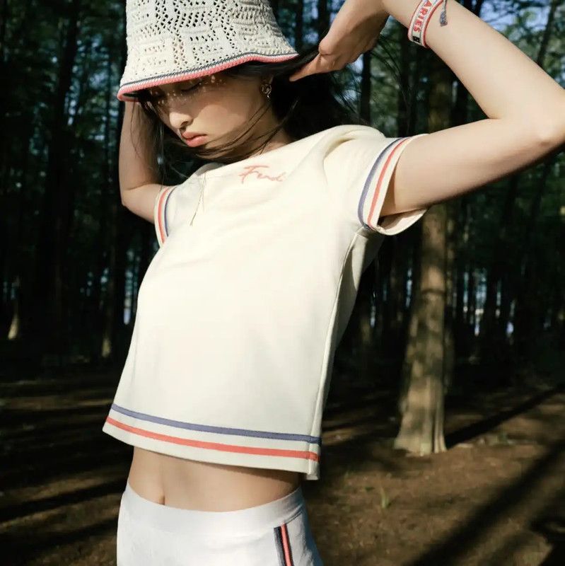 Fendi Fendi White Cotton Embroidered Short Sleeve T-Shirt 0089 Size XS / US 0-2 / IT 36-38 - 7 Thumbnail