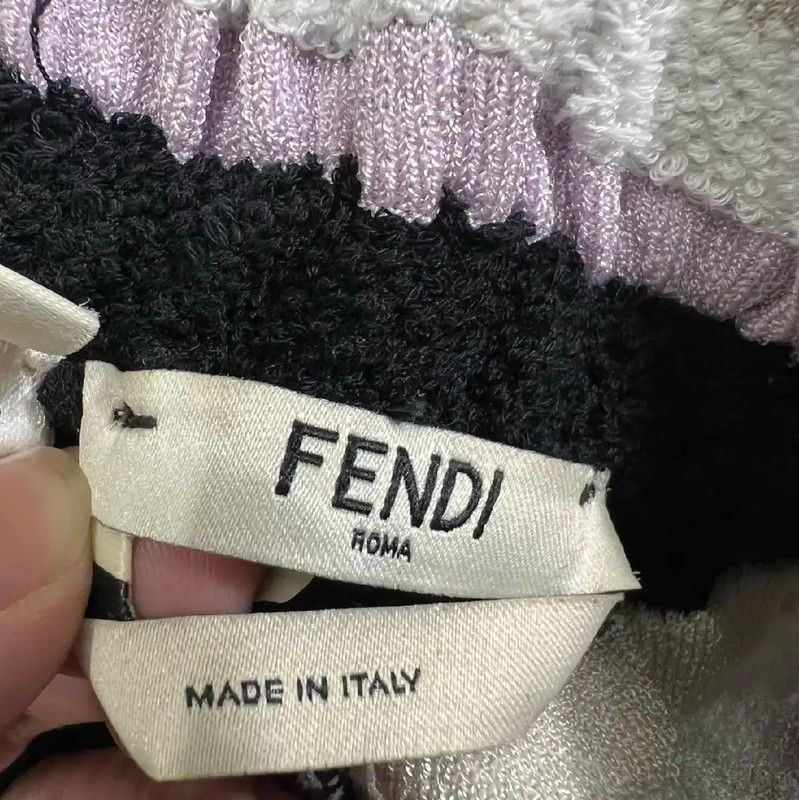Fendi Fendi Women's S Size Striped Cotton Shorts 0089 Size 23" - 3 Thumbnail