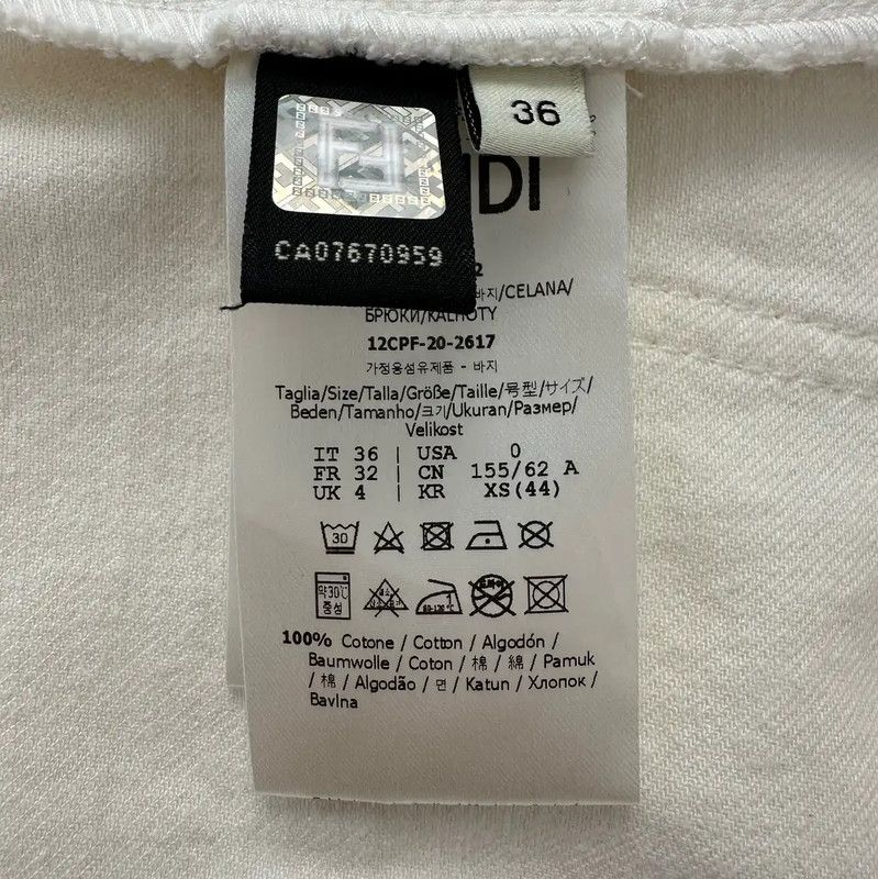 Fendi Fendi Women's White Shorts Size S 0089 Size 23" - 10 Thumbnail