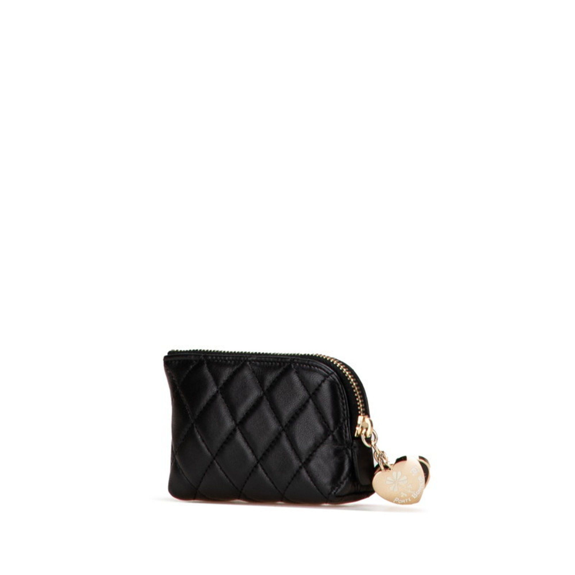 Chanel CHANEL Matelasse Coco Mark Porte Bonheur Wallet/Coin Case in Black Lambskin for Women Size ONE SIZE - 2 Thumbnail