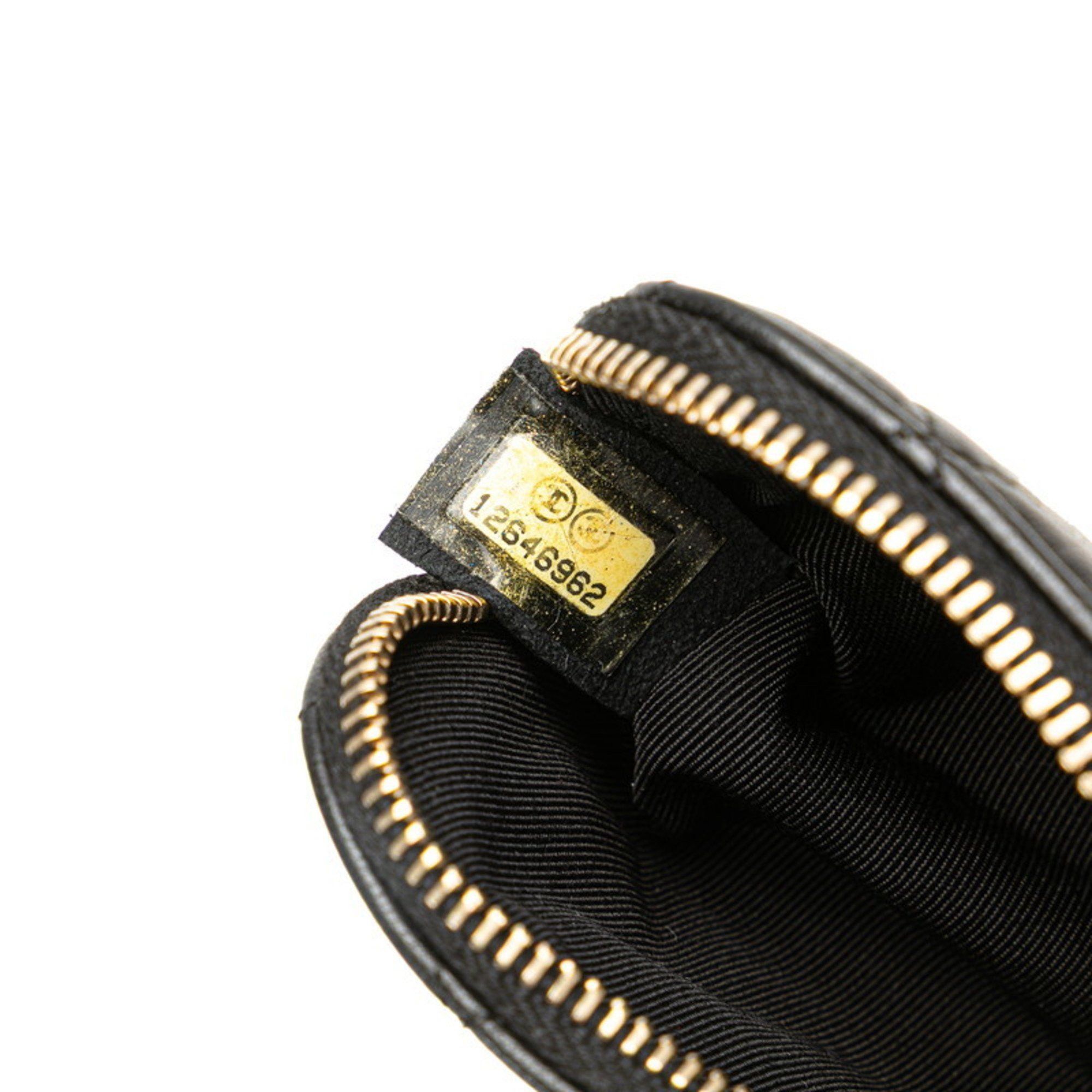 Chanel CHANEL Matelasse Coco Mark Porte Bonheur Wallet/Coin Case in Black Lambskin for Women Size ONE SIZE - 8 Thumbnail