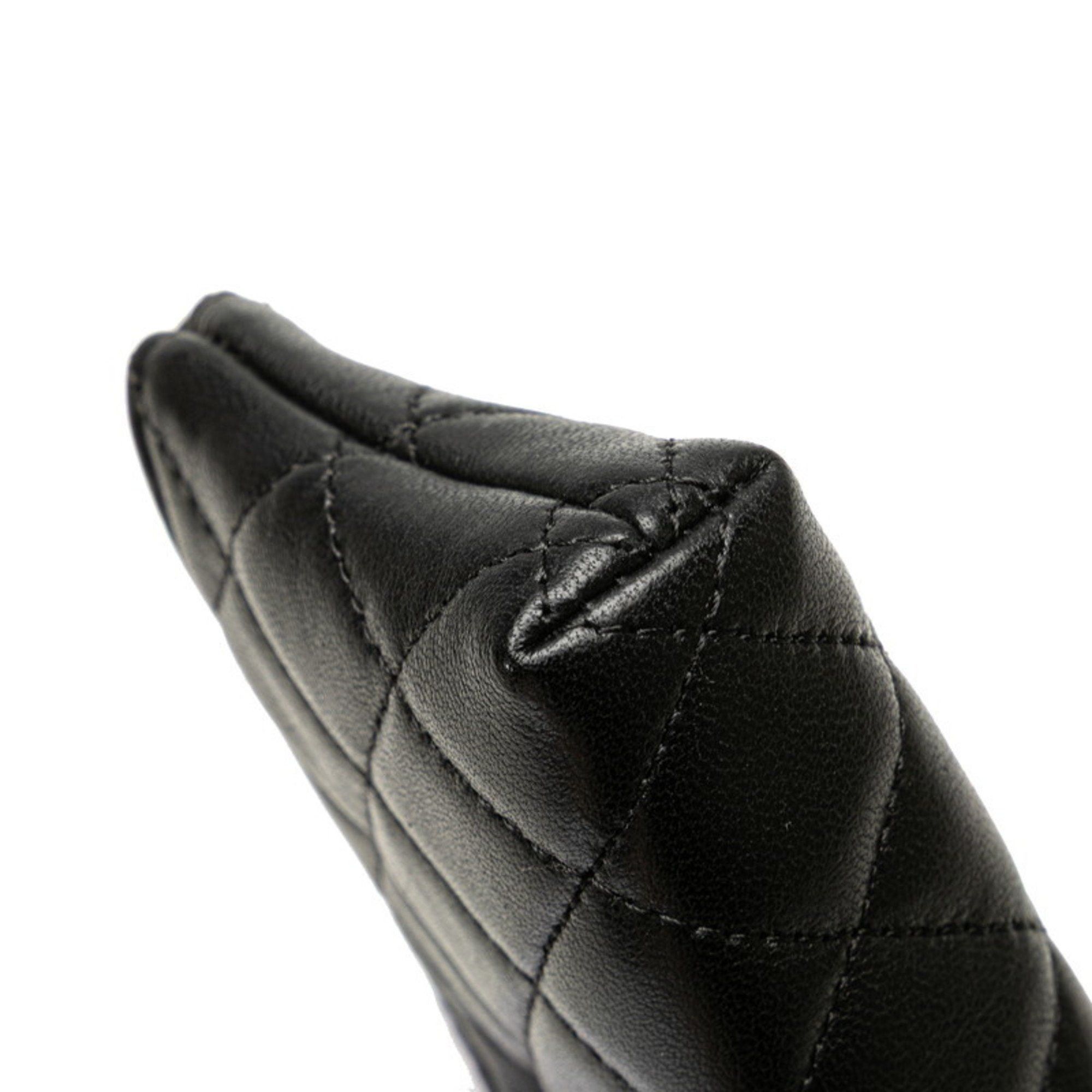 Chanel CHANEL Matelasse Coco Mark Porte Bonheur Wallet/Coin Case in Black Lambskin for Women Size ONE SIZE - 5 Thumbnail