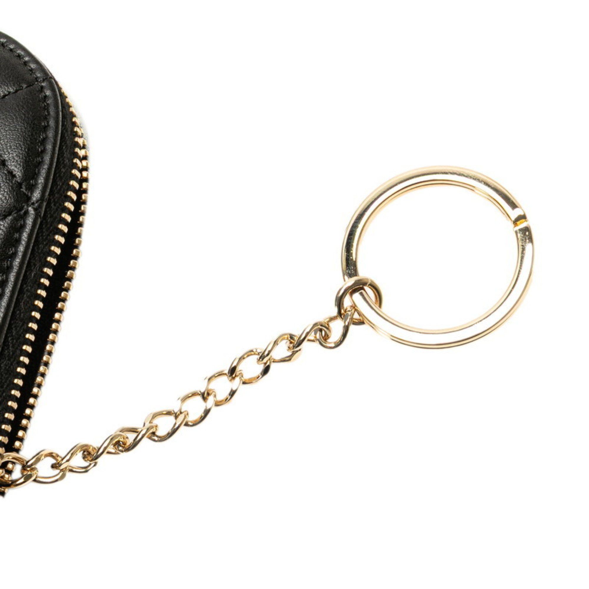 Chanel CHANEL Matelasse Coco Mark Porte Bonheur Wallet/Coin Case in Black Lambskin for Women Size ONE SIZE - 11 Thumbnail