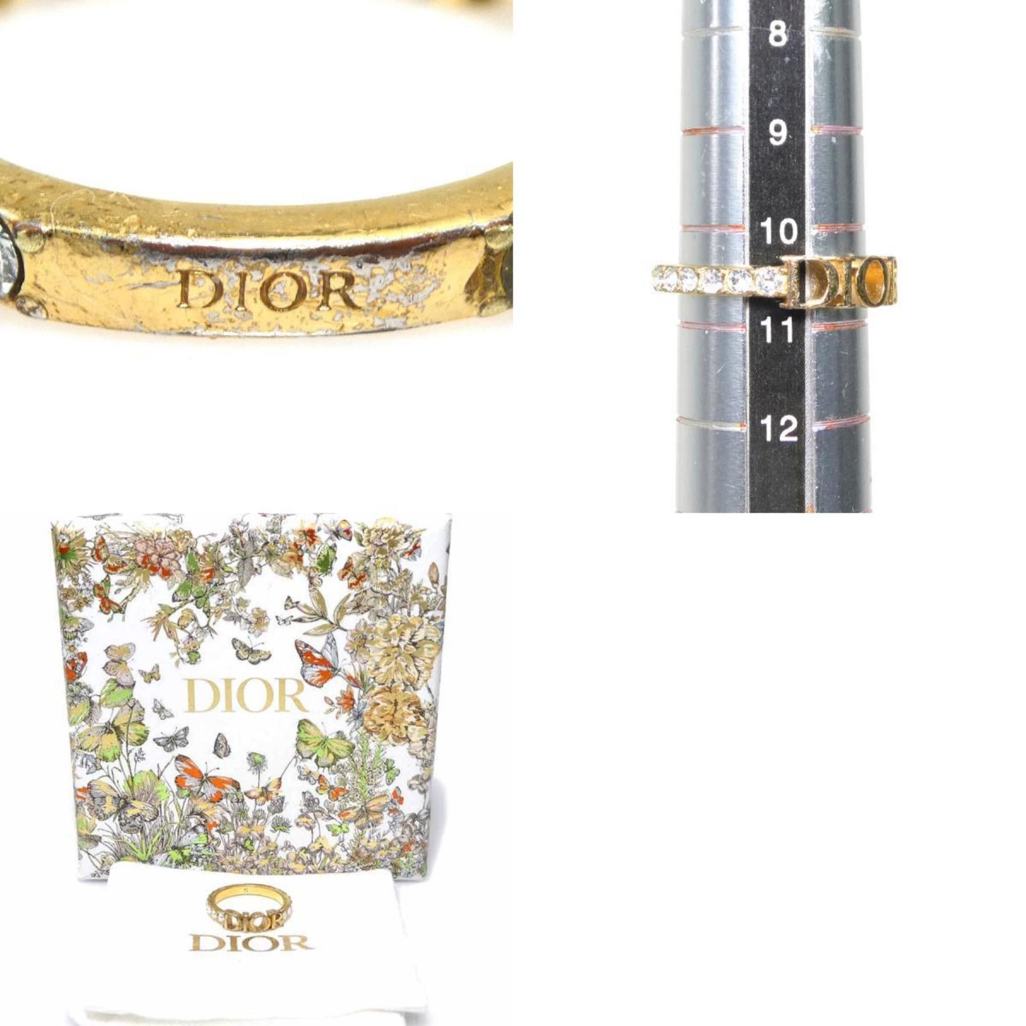 Dior Christian Dior Women's Gold Rhinestone Ring e60890 Size ONE SIZE - 5 Thumbnail