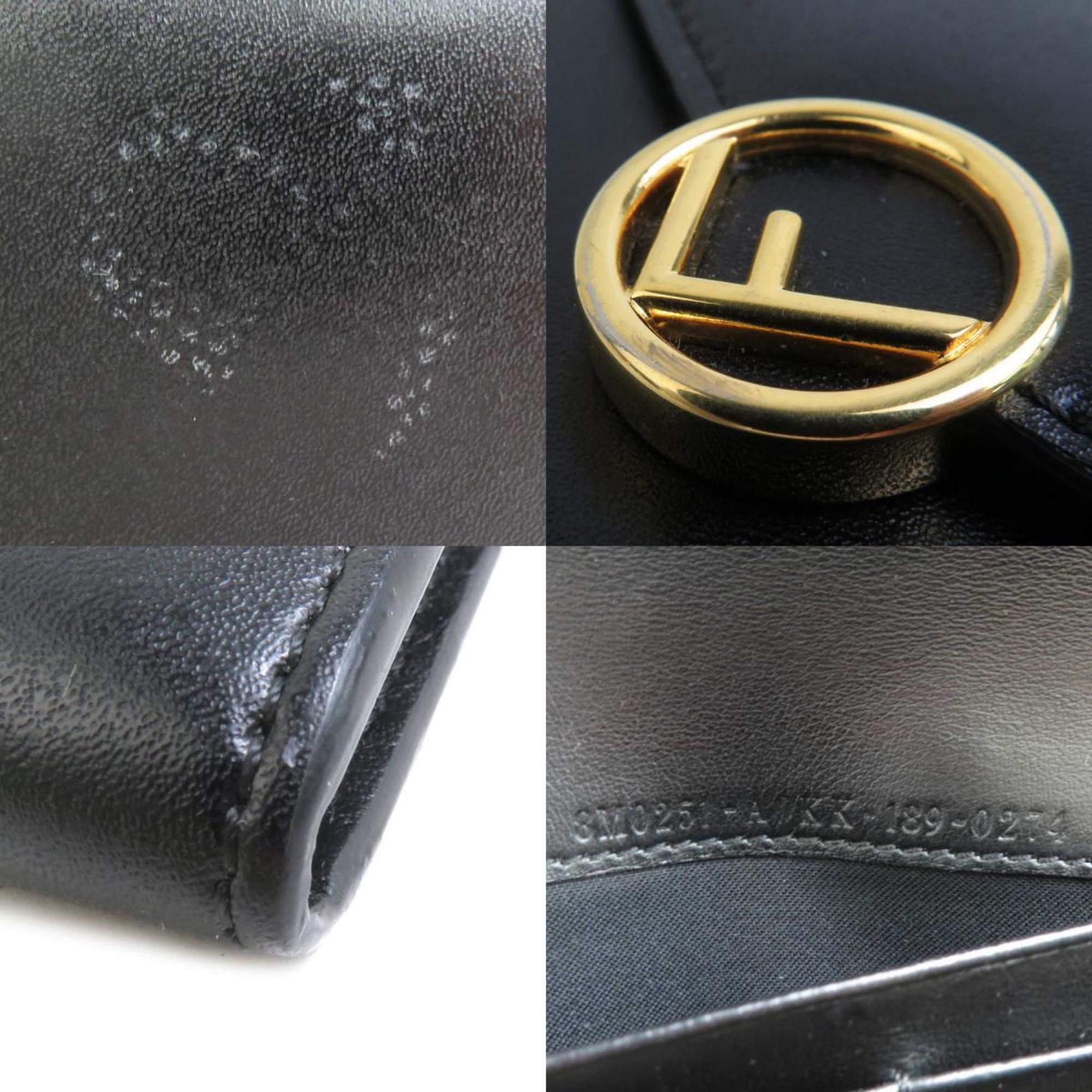 Fendi FENDI F Is Leather Long Wallet, Black, Women's, 8M0251-A0KK, r10771a Size ONE SIZE - 5 Thumbnail