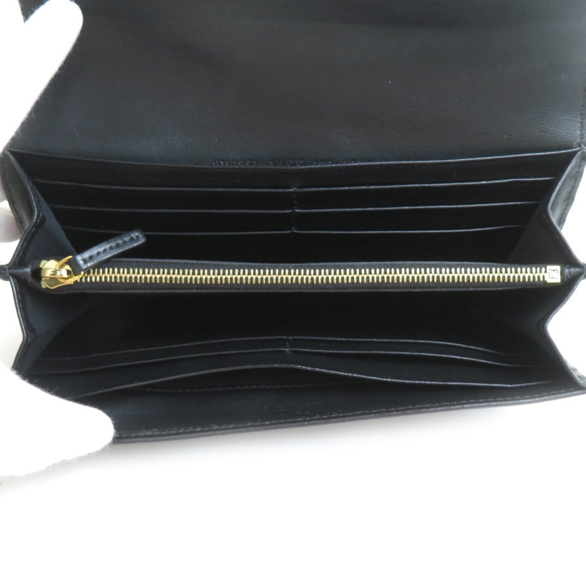 Fendi FENDI F Is Leather Long Wallet, Black, Women's, 8M0251-A0KK, r10771a Size ONE SIZE - 3 Thumbnail