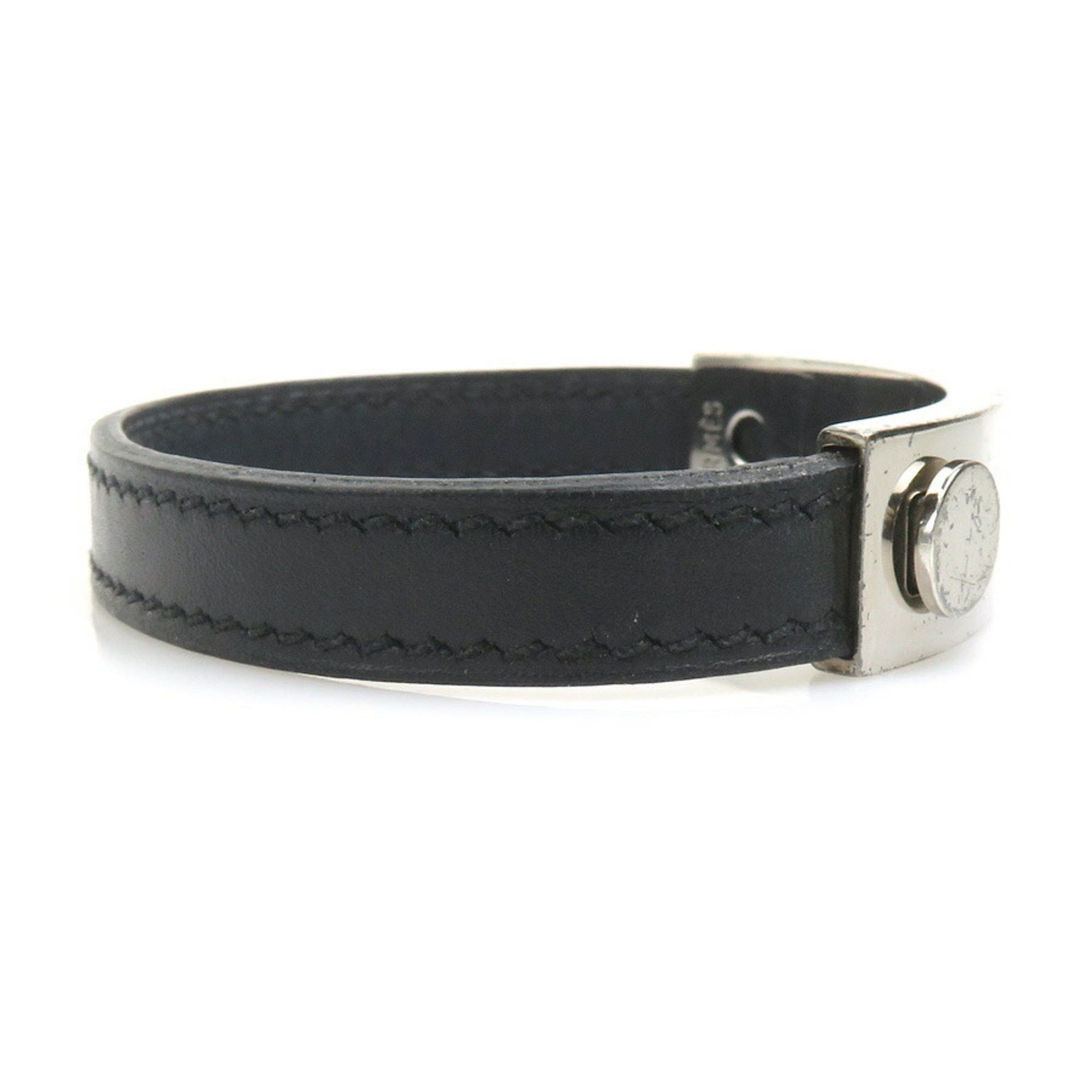 Hermes Hermes Hermès Puspus Bracelet, Leather, Metal, Black, Silver, Men's/Women's, 56347a Size ONE SIZE - 3 Thumbnail