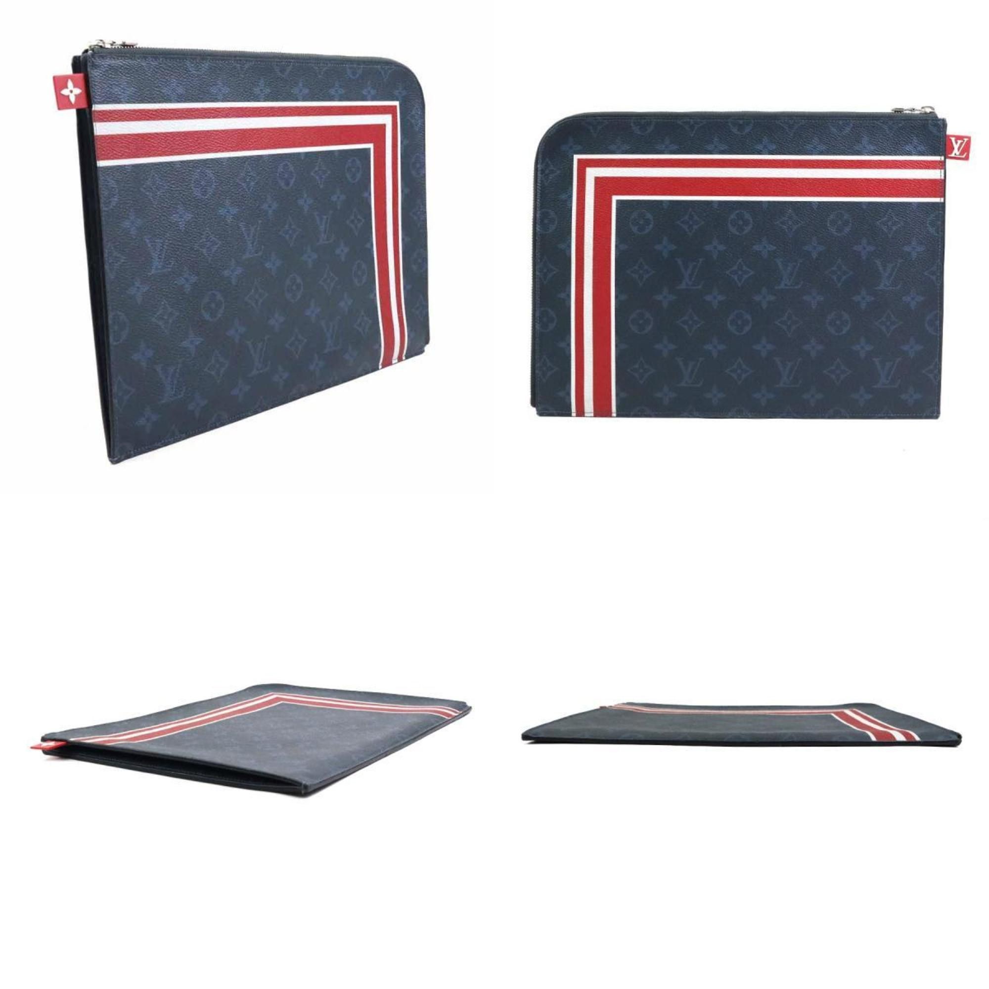 Louis Vuitton Louis Vuitton Monogram Cobalt Pochette Jour GM clutch bag in Navy, men's, M61679 (h31513a) Size ONE SIZE - 2 Thumbnail