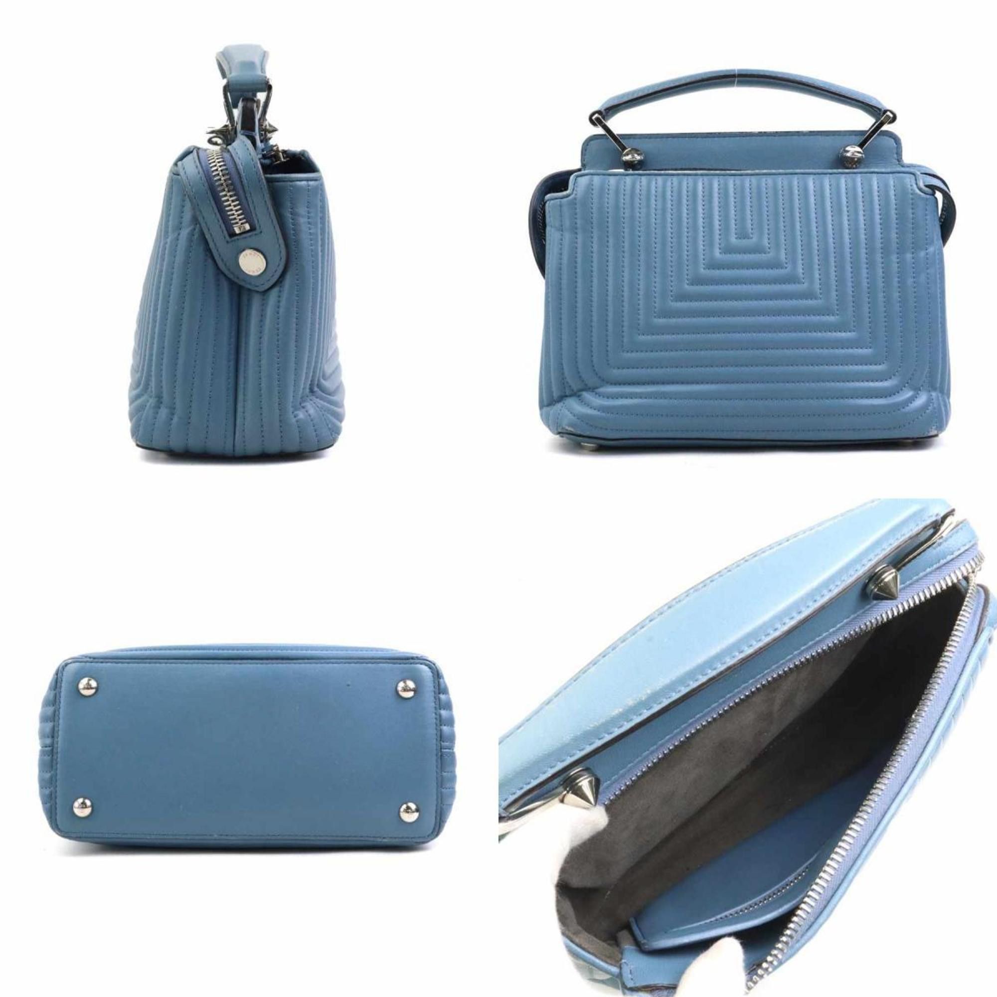 Fendi Fendi Dotcom Shoulder Bag, Blue Leather, Women's, 8BN299-18F, 56333a Size ONE SIZE - 2 Thumbnail