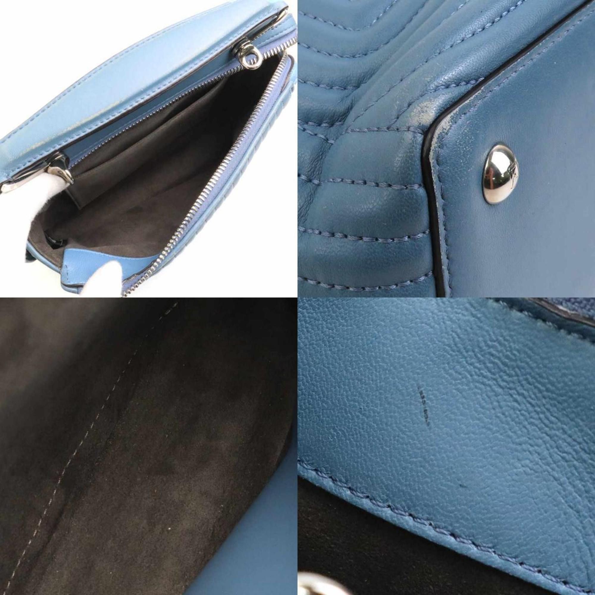 Fendi Fendi Dotcom Shoulder Bag, Blue Leather, Women's, 8BN299-18F, 56333a Size ONE SIZE - 3 Thumbnail