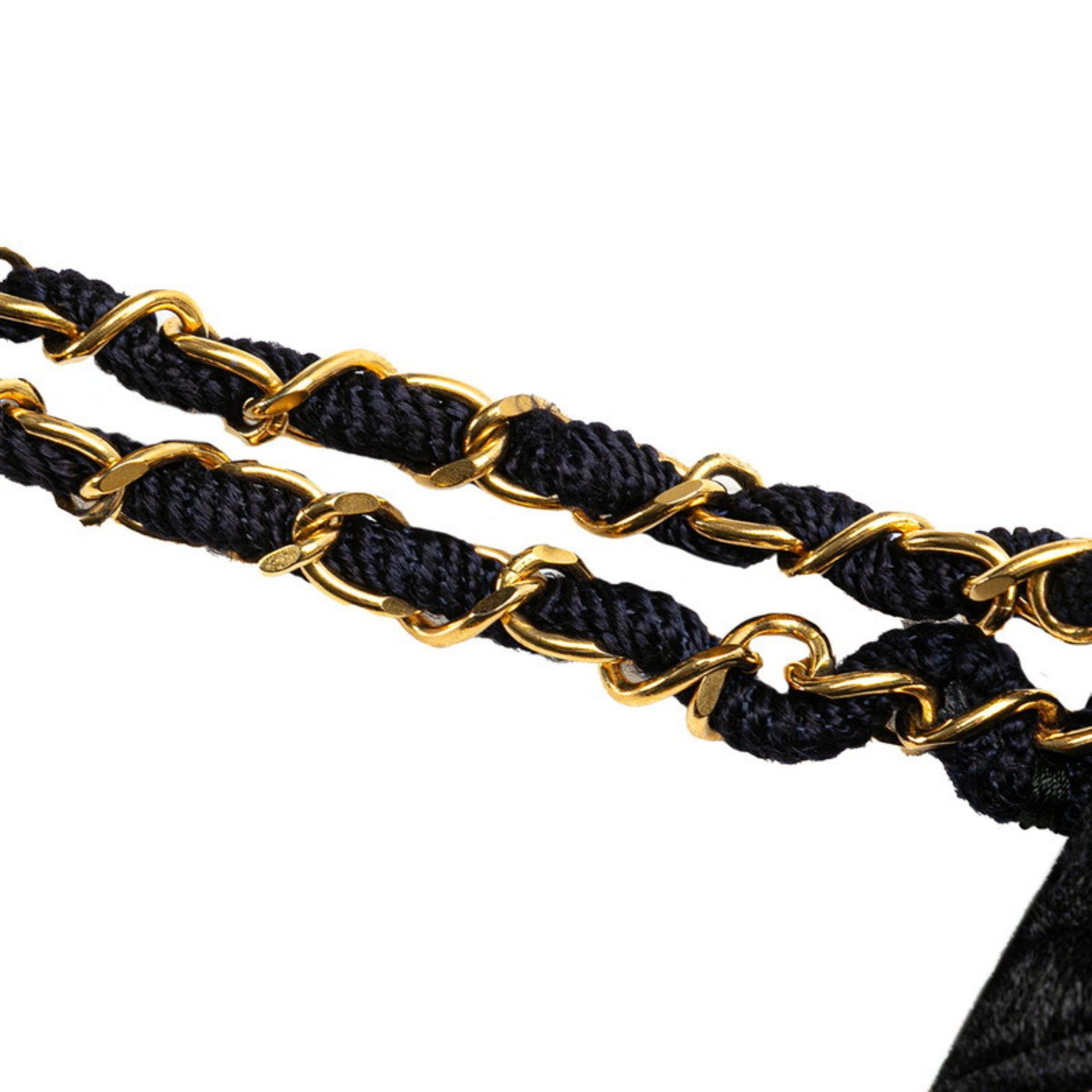 Chanel CHANEL Matelasse Coco Mark Chain Tote Bag Navy Suede Women's Size ONE SIZE - 5 Thumbnail