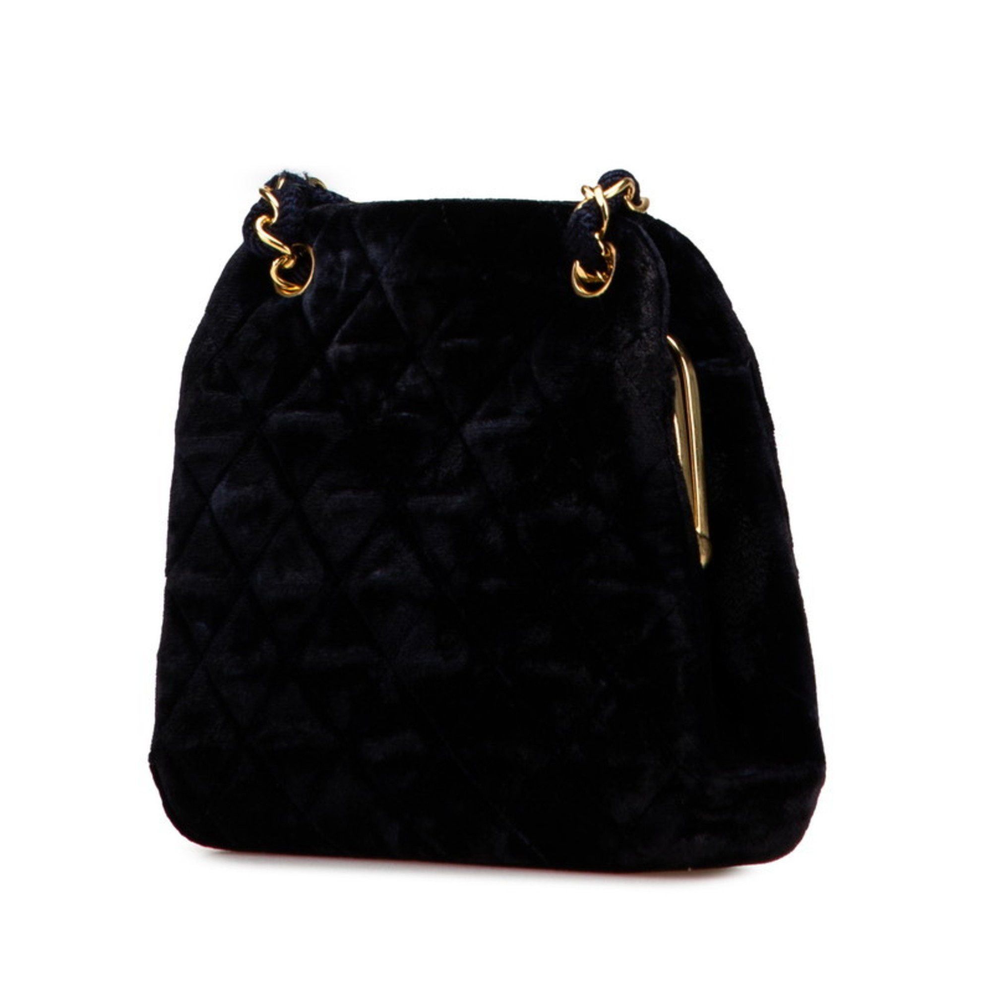 Chanel CHANEL Matelasse Coco Mark Chain Tote Bag Navy Suede Women's Size ONE SIZE - 2 Thumbnail