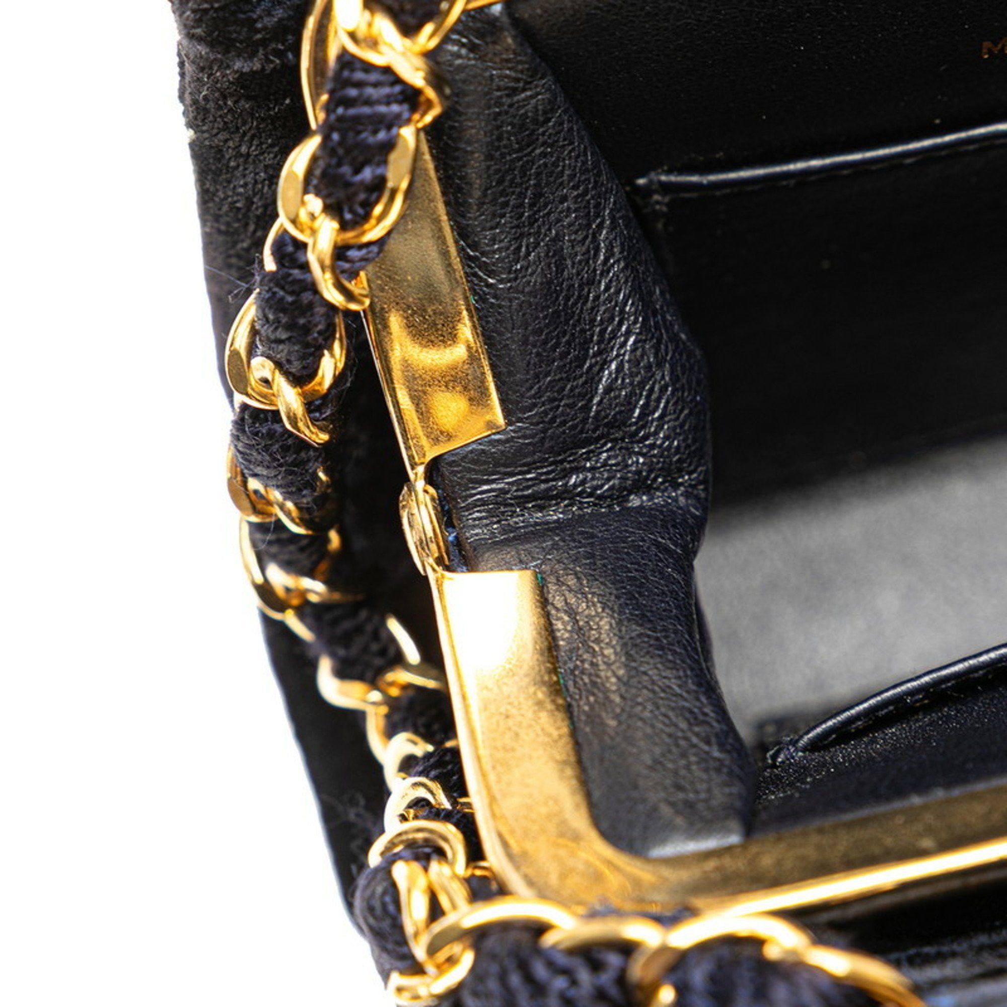 Chanel CHANEL Matelasse Coco Mark Chain Tote Bag Navy Suede Women's Size ONE SIZE - 8 Thumbnail