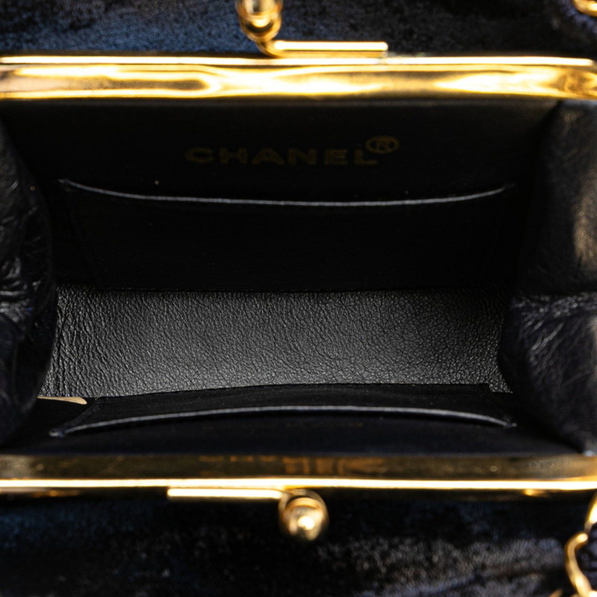 Chanel CHANEL Matelasse Coco Mark Chain Tote Bag Navy Suede Women's Size ONE SIZE - 10 Thumbnail
