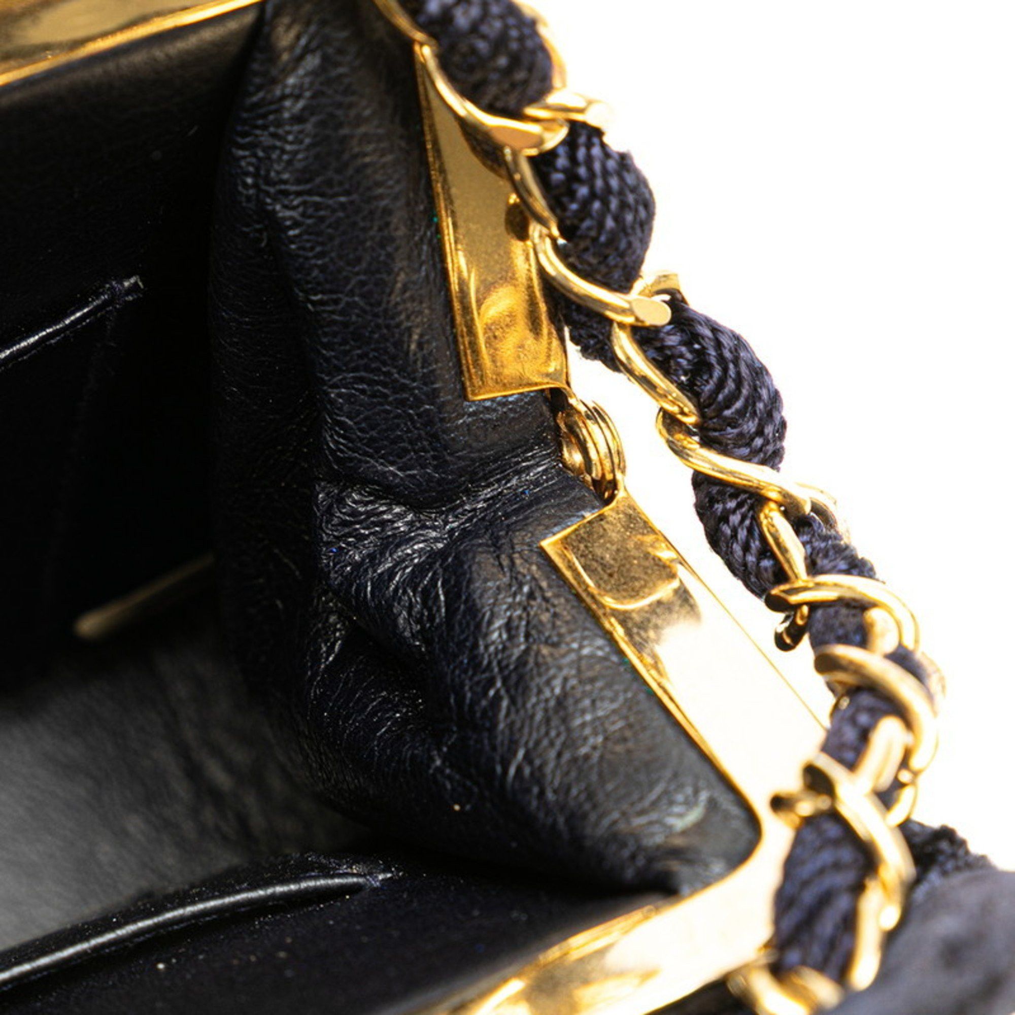 Chanel CHANEL Matelasse Coco Mark Chain Tote Bag Navy Suede Women's Size ONE SIZE - 4 Thumbnail