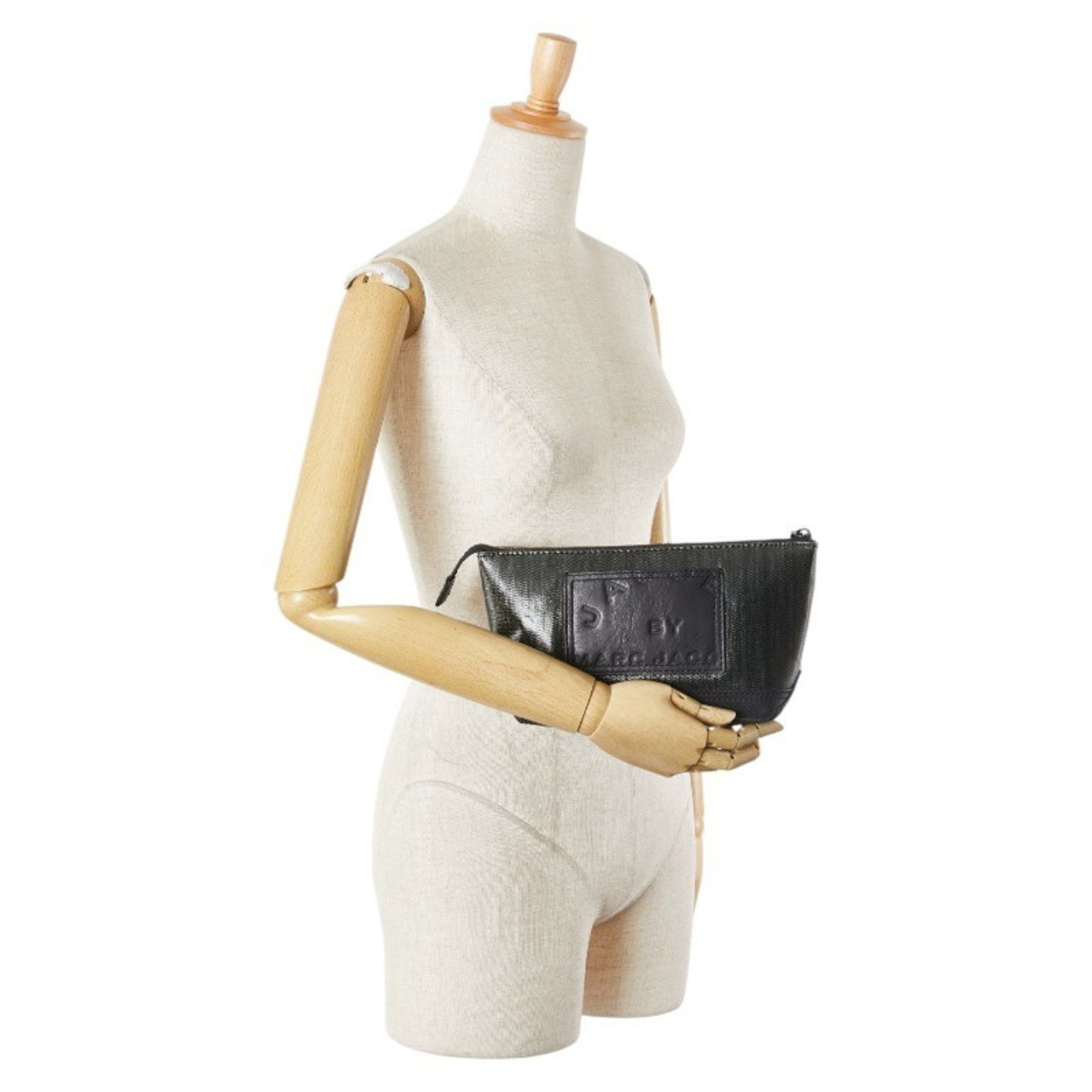 Marc Jacobs Marc Jacobs Pouch Khaki Black Leather Women's MARC JACOBS Size ONE SIZE - 11 Thumbnail