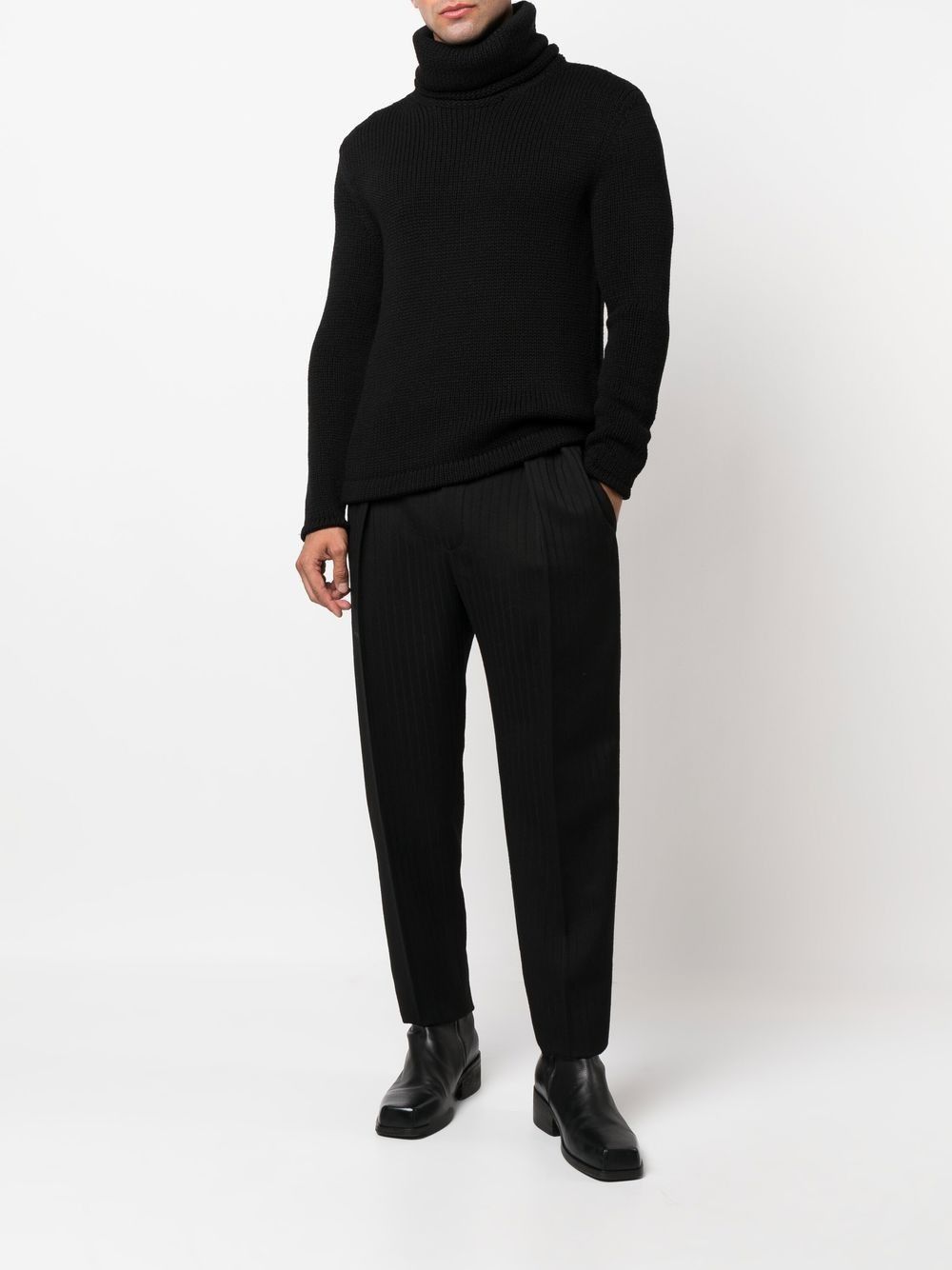 Saint Laurent Paris carrot-fit pants in pinstripe wool Size US 38 / EU 54 - 2 Thumbnail