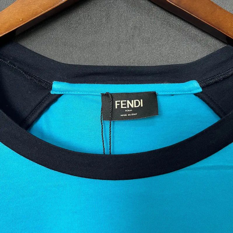 Fendi Fendi Blue Cotton Women's T-Shirt 0089 Size L / US 10 / IT 46 - 2 Thumbnail