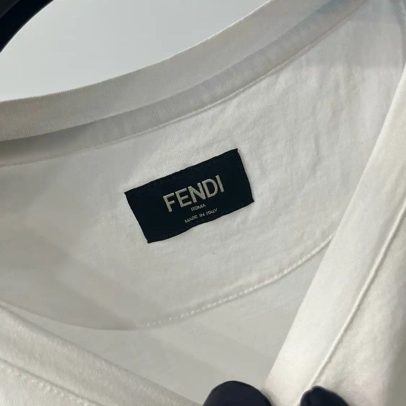Fendi Fendi White Cotton Short Sleeve T-Shirt 0089 Size S / US 4 / IT 40 - 3 Thumbnail