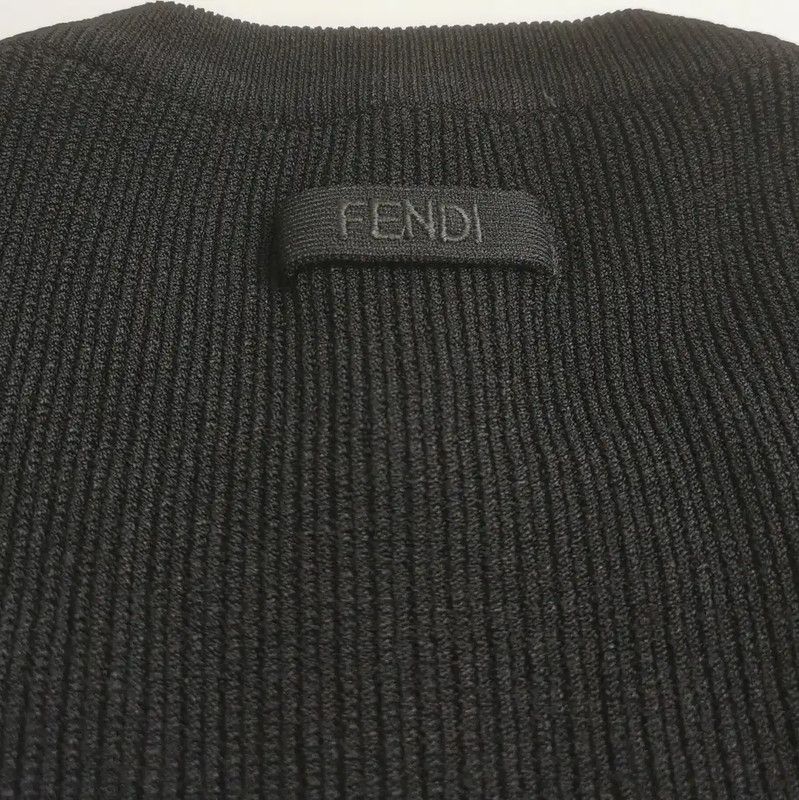 Fendi Fendi Black Logo Embroidered Knit Top Size S 0089 Size S / US 4 / IT 40 - 3 Thumbnail
