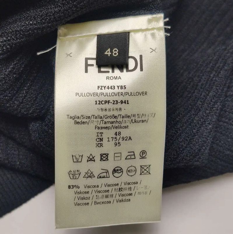 Fendi Fendi Black Logo Embroidered Knit Top Size S 0089 Size S / US 4 / IT 40 - 5 Thumbnail