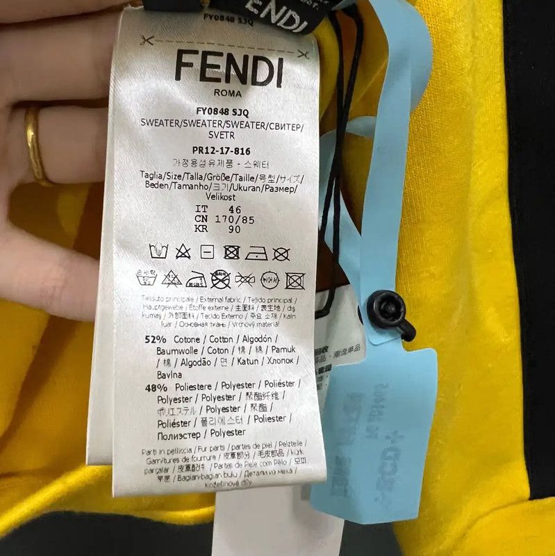 Fendi Fendi Yellow Spring Autumn Cotton Women's Jacket 0089 Size ONE SIZE - 4 Thumbnail