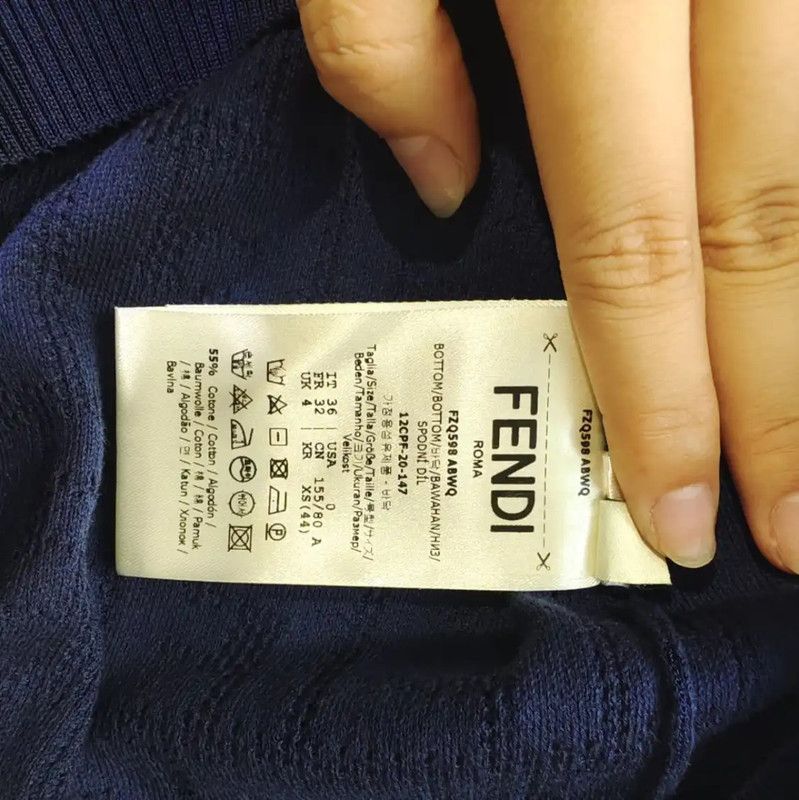 Fendi Fendi Women’s Cotton Midi Skirt in Dark Blue 0089 Size 22" - 5 Thumbnail