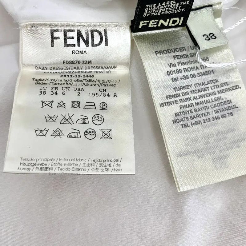 Fendi Fendi White Women's Dress Size S 0089 Size S / US 4 / IT 40 - 4 Thumbnail