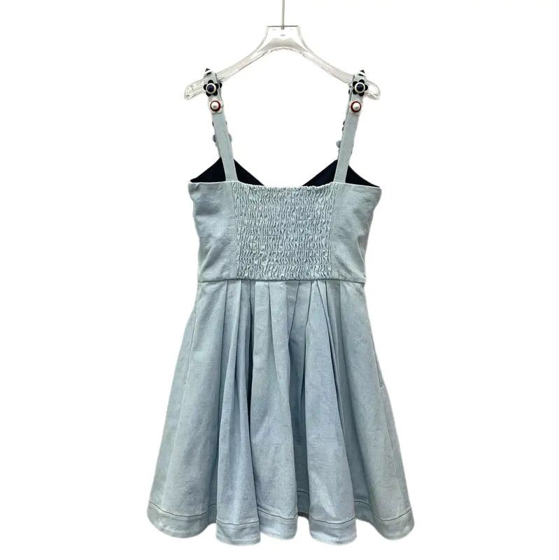 Fendi Fendi Light Blue Cotton Women's Dress 0089 Size ONE SIZE - 2 Thumbnail