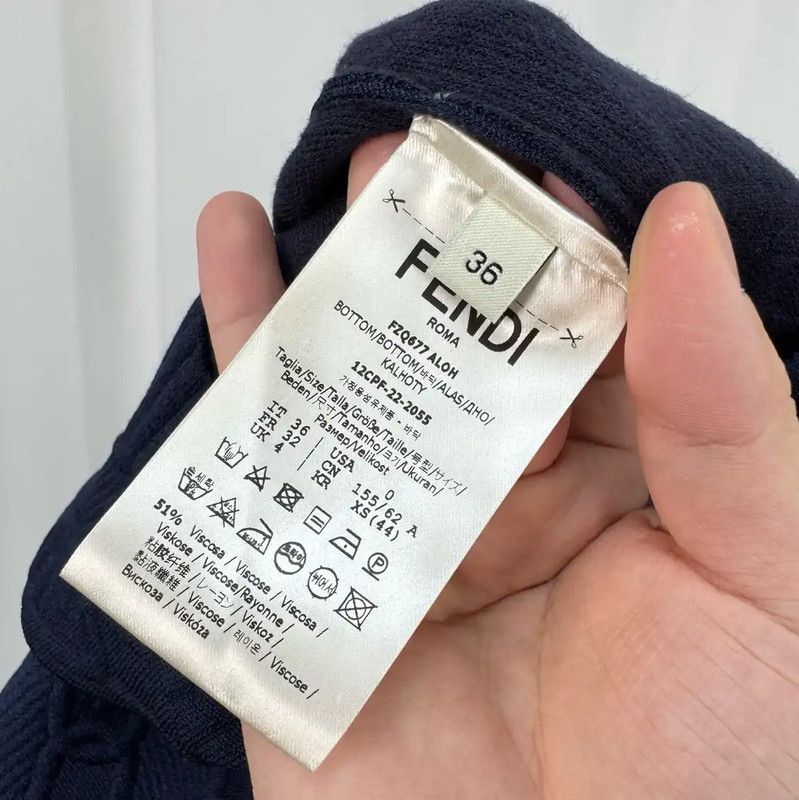 Fendi Fendi Summer Midi Skirt in Navy Blue 0089 Size 23" - 4 Thumbnail
