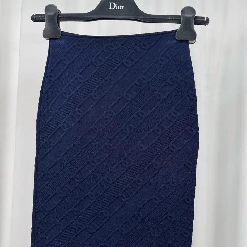 Fendi Fendi Summer Midi Skirt in Navy Blue 0089 Size 23" - 2 Thumbnail