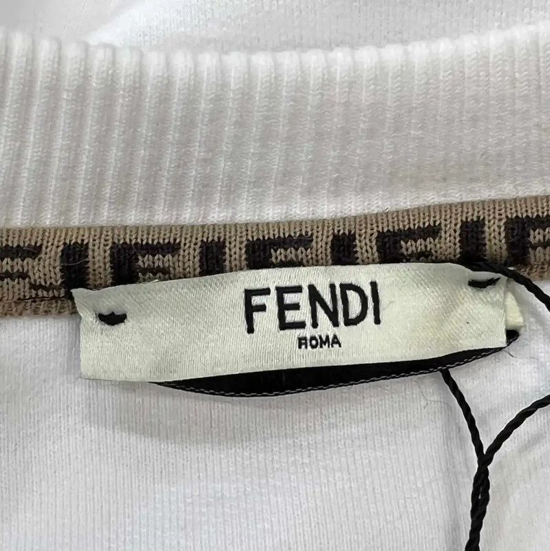 Fendi Fendi Spring Autumn White Cotton Sweatshirt 0089 Size M / US 6-8 / IT 42-44 - 3 Thumbnail