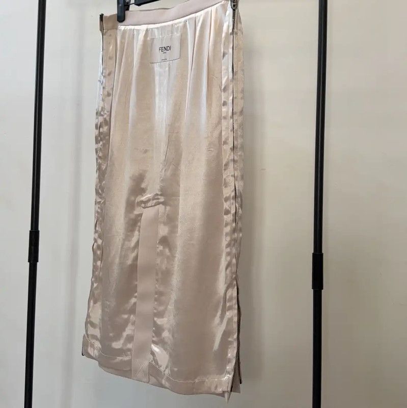 Fendi Fendi XS Silk Blend Midi Skirt 0089 Size 22" - 2 Thumbnail