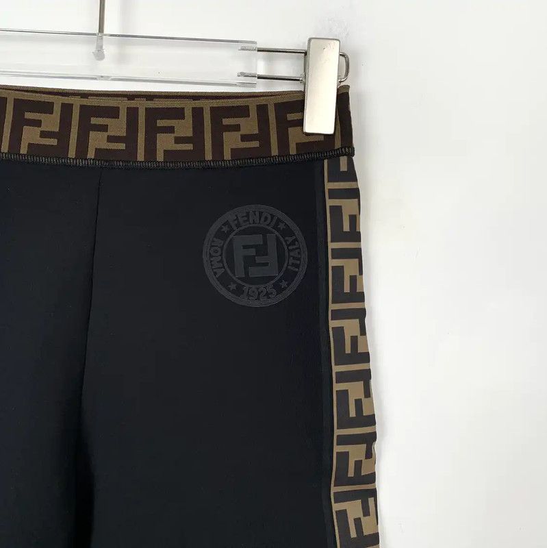 Fendi Fendi Women's Black Shorts with Logo Detail 0089 Size 23" - 3 Thumbnail