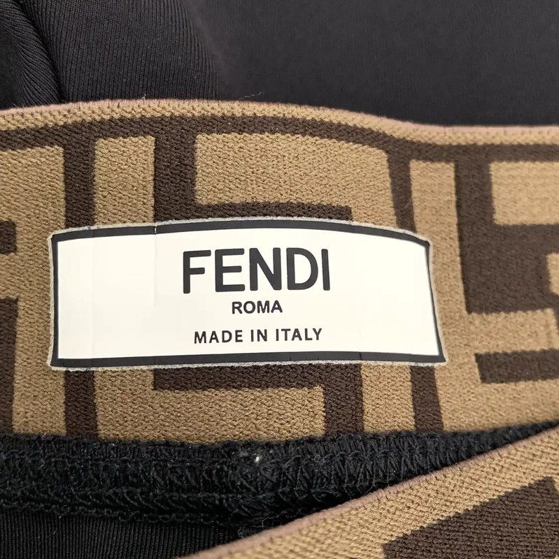 Fendi Fendi Women's Black Shorts with Logo Detail 0089 Size 23" - 5 Thumbnail