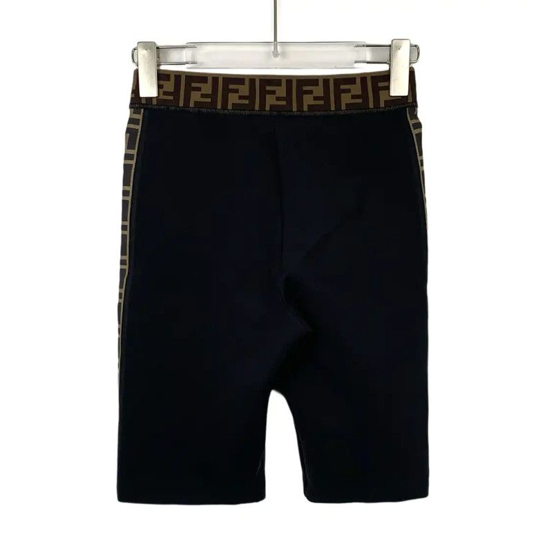 Fendi Fendi Women's Black Shorts with Logo Detail 0089 Size 23" - 2 Thumbnail