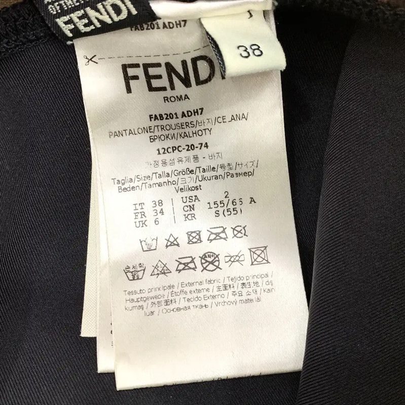 Fendi Fendi Women's Black Shorts with Logo Detail 0089 Size 23" - 6 Thumbnail