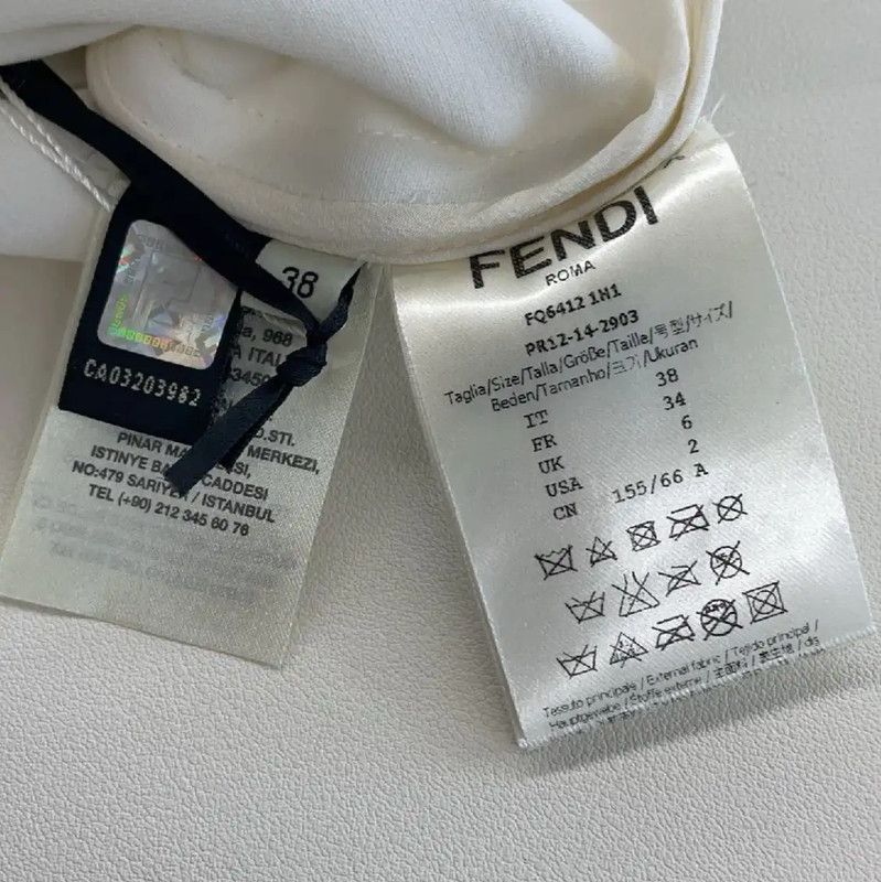 Fendi Fendi White Cotton Midi Skirt for Women 0089 Size 30" / US 8 / IT 44 - 3 Thumbnail